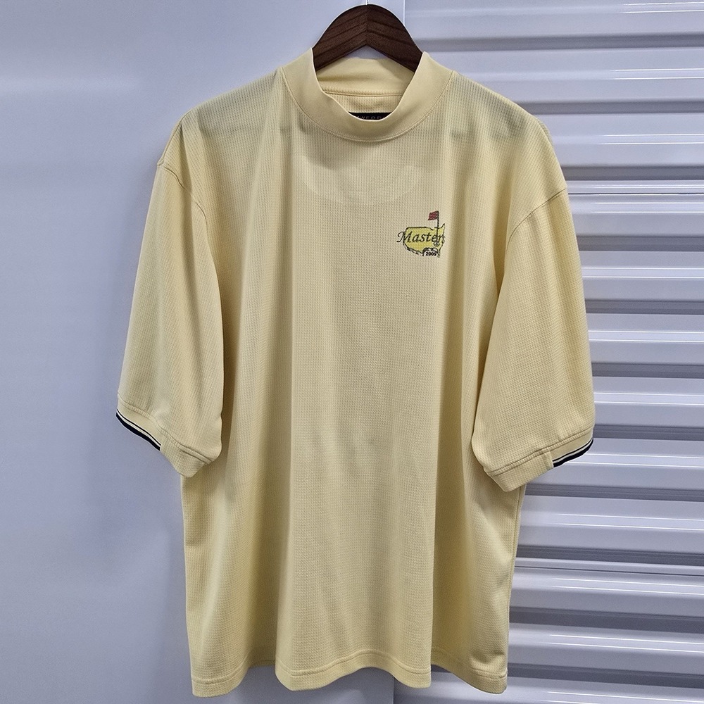 Wedge Golf Masters 2009 Mock Neck Shirt XL Yellow Short Sleeve Augusta Golf
